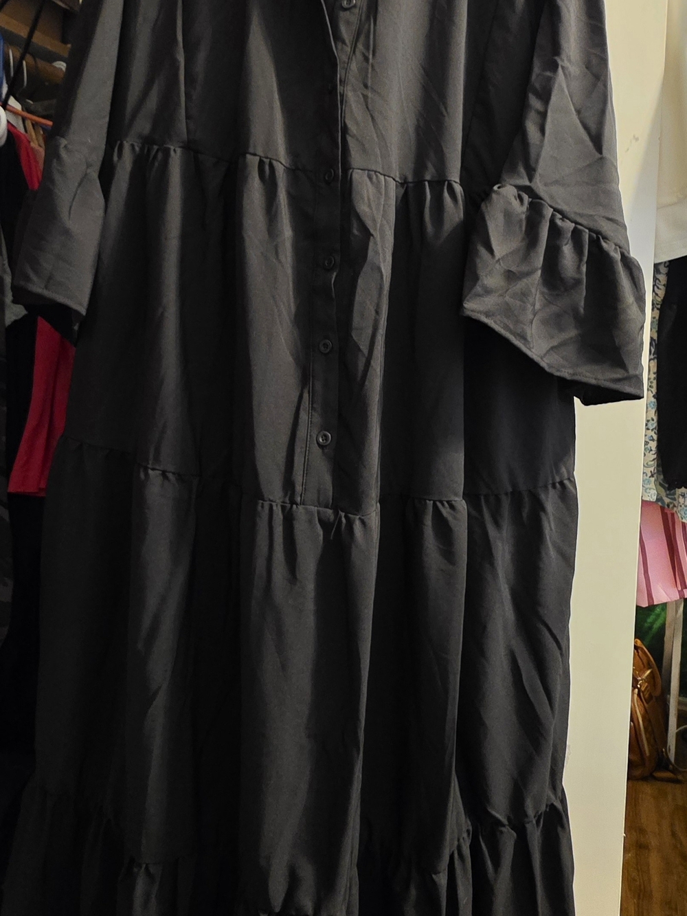 SHEIN Black Tiered Maxi Dress